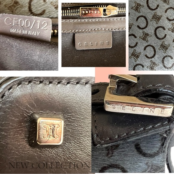 CELINE VTG Madem C Grey Pony Hair Short Handle Bag - Picture 8 of 16